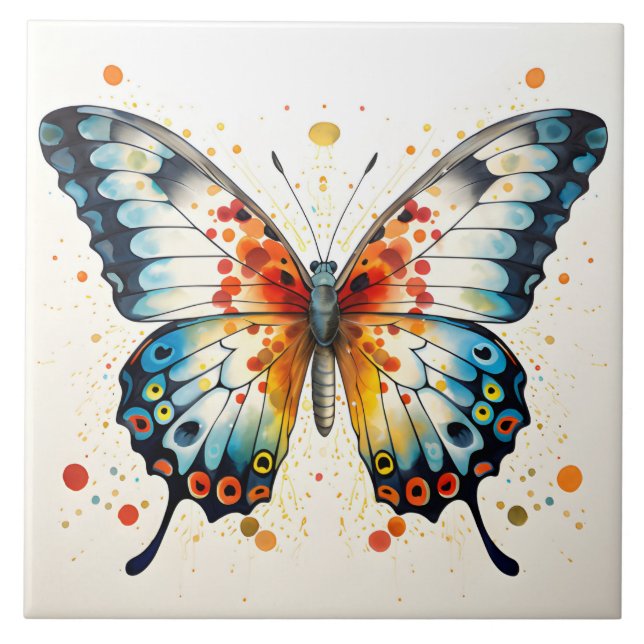 Lebendiger Schmetterling  Fliese (Vorderseite)