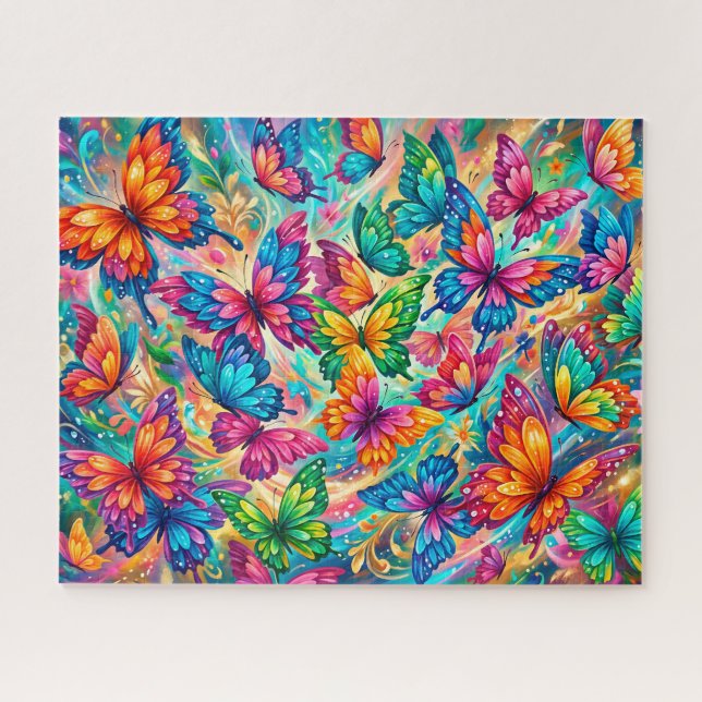 Lebendiger Schmetterling Traumlandschaft – Tropisc Puzzle (Horizontal)