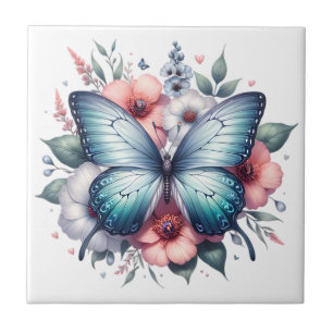 Lebendiger Schmetterlings-Blumenstrauß Art-96283 Fliese