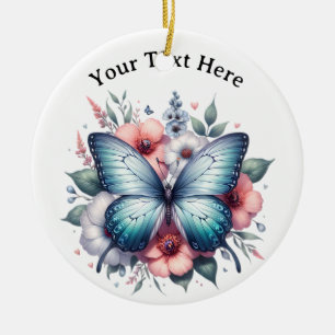 Lebendiger Schmetterlings-Blumenstrauß Art-96283 Keramik Ornament