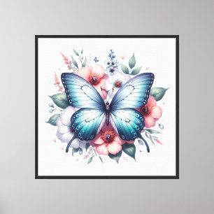 Lebendiger Schmetterlings-Blumenstrauß Art-96283 Leinwanddruck
