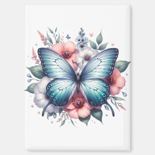 Lebendiger Schmetterlings-Blumenstrauß Art-96283 Magnet