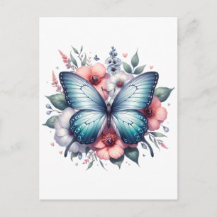 Lebendiger Schmetterlings-Blumenstrauß Art-96283 Postkarte