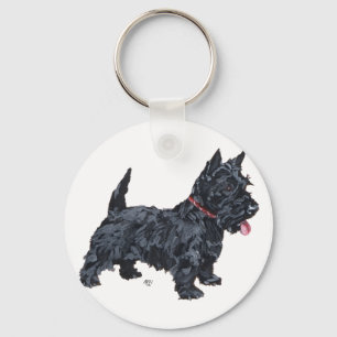 Lebendiger Scottie-Hund Schlüsselanhänger