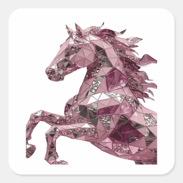 Lebendiger silberner abstrakter Craft-Aufkleber Quadratischer Aufkleber (Vorderseite)