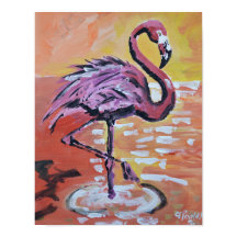 Lebendiger Sonnenuntergang Flamingo