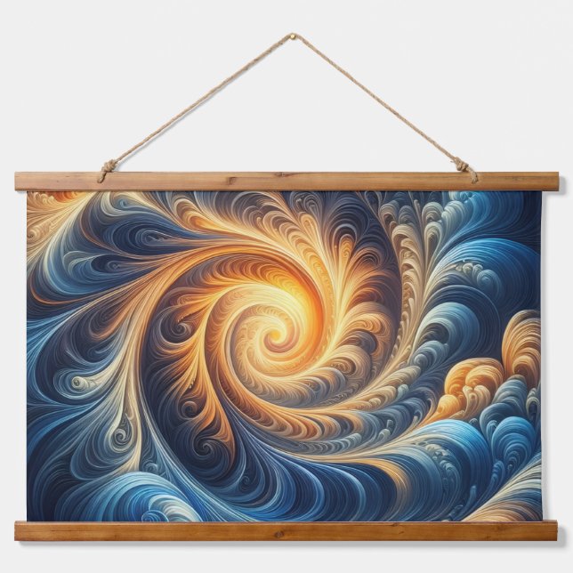 Lebendiger Spiral-Teppich | Kosmische Wandkunst (Vorne)