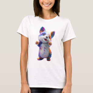 Lebendiger Spritzfarben-Regenbogen-Corgi-Welpe Fra T-Shirt