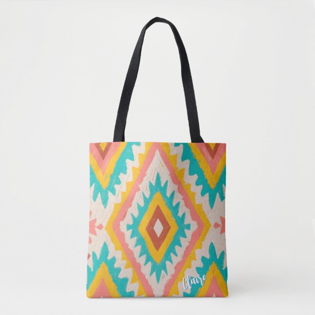 Lebendiger Stamm, kühnes geometrisches Boho-Muster (Vorderseite)
