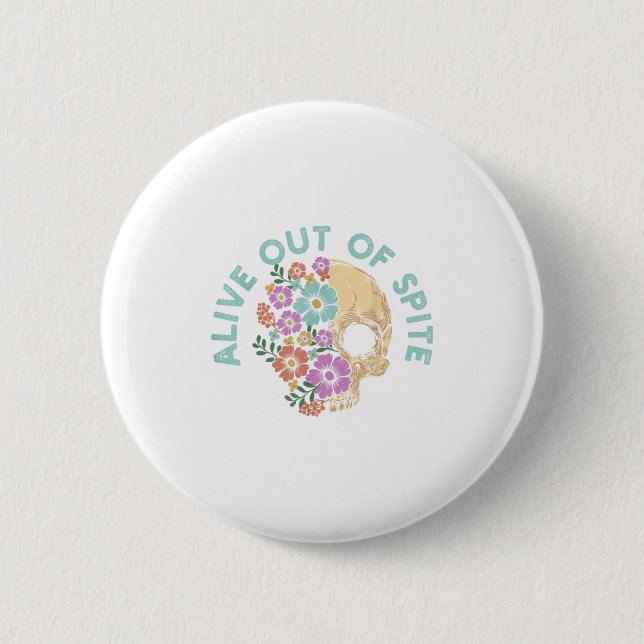 Lebendiger Ste-Schädel-Zitat  Button (Vorderseite)