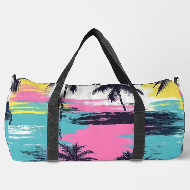 Lebendiger Strandsonnenuntergang  Duffle Bag (Vorderseite)