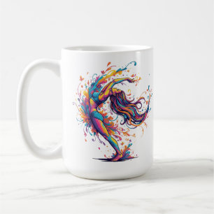 Lebendiger Tanzfluss Abstrakte Weibliche Kunst Kaffeetasse