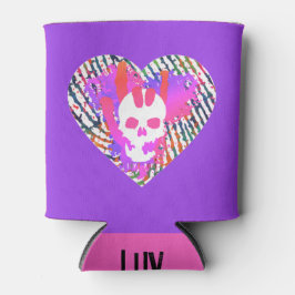 Lebendiger Totenkopf Herz Felsen Liebe dich Grafik Dosenkühler