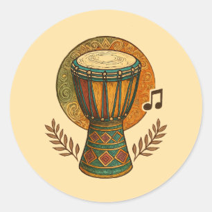 Lebendiger tribaler Rhythmus Runder Aufkleber