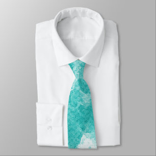 Lebendiger Türkis-Aqua-Wasserfarben-Splash Krawatte