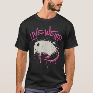 Lebendiger verrückter Opossum Lustig T-Shirt