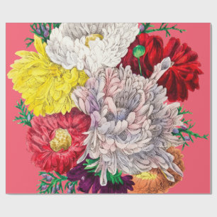 Lebendiger Vintage-Blumenstrauß aus Wildblumen Geschenkpapier