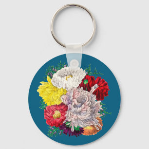Lebendiger Vintage-Blumenstrauß aus Wildblumen Schlüsselanhänger