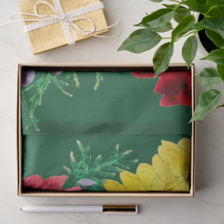 Lebendiger Vintage-Blumenstrauß aus Wildblumen Seidenpapier