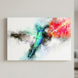 Lebendiger Wasserfarben-Kunst-Blumen Druck mit Kol Leinwanddruck