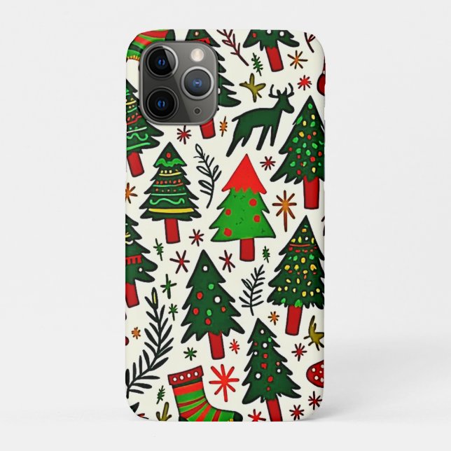 Lebendiger Weihnachtsmuster-Kunstprint Case-Mate iPhone Hülle (Rückseite)