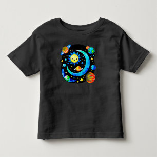 Lebendiger Weltraumglobus mit Planeten Kleinkind T-shirt