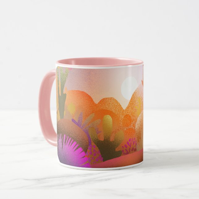 Lebendiger Wüstenuntergang - Malerische Natur Tasse (Vorderseite Links)
