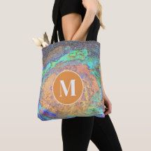 Lebendiges Abalone-Schalen-Mosaik-Muster-Monogramm