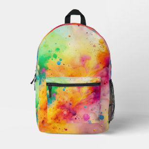 Lebendiges abstraktes Aquarell-Spritzmuster Bedruckter Rucksack
