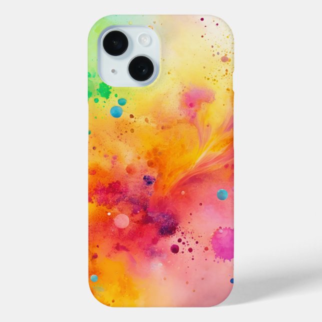 Lebendiges abstraktes Aquarell-Spritzmuster Case-Mate iPhone Hülle (Rückseite)