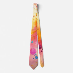 Lebendiges abstraktes Aquarell-Spritzmuster Krawatte