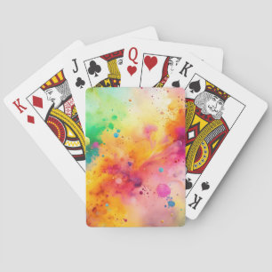 Lebendiges abstraktes Aquarell-Spritzmuster Spielkarten