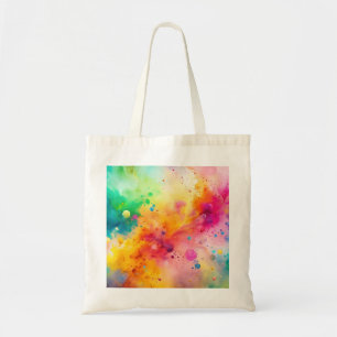 Lebendiges abstraktes Aquarell-Spritzmuster Tragetasche