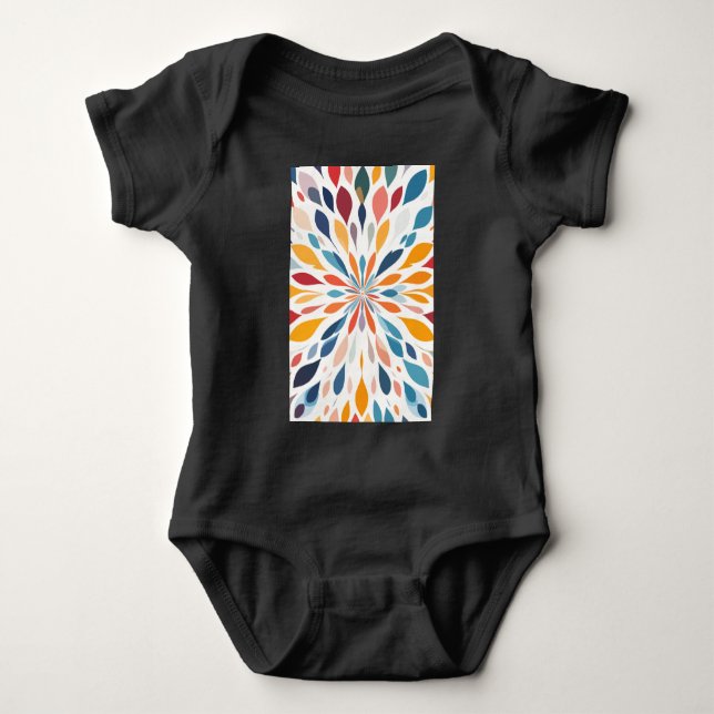 Lebendiges abstraktes Blumen-Burst-Muster Baby Strampler (Vorderseite)