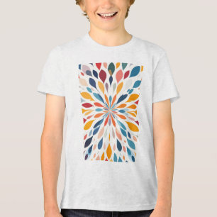 Lebendiges abstraktes Blumen-Burst-Muster Tri-Blend Shirt