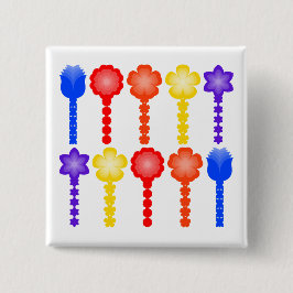 Lebendiges abstraktes Blumenmuster Knopf Button
