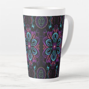 Lebendiges abstraktes Blumenmuster Milchtasse