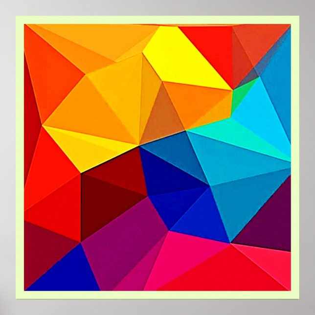 Lebendiges abstraktes geometrisches Flussdesign Poster (Vorne)