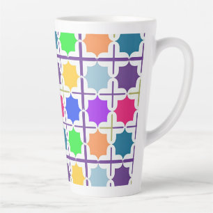 Lebendiges abstraktes geometrisches Muster in kräf Milchtasse