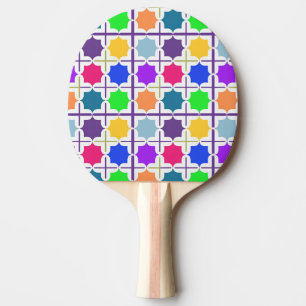 Lebendiges abstraktes geometrisches Muster in kräf Tischtennis Schläger
