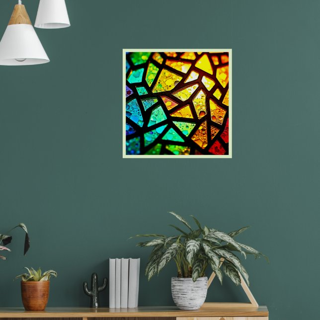 Lebendiges abstraktes Licht-Mosaik-Design Poster (Wohnzimmer 1)