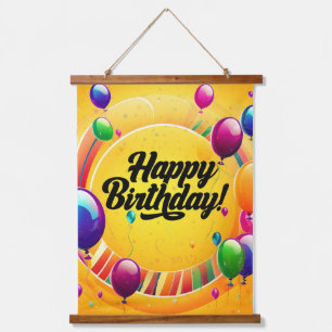 Lebendiges Alles Gute zum Geburtstag Wandteppich Mit Holzrahmen