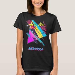 Lebendiges Andorra-Ski-Abenteuer-Grafik T-Shirt