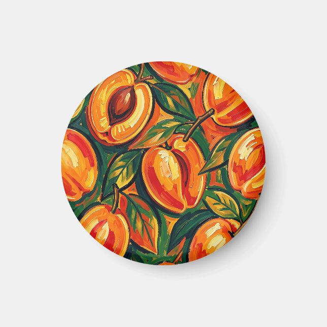 Lebendiges Aprikosenmuster Magnet (Vorne)
