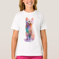 Lebendiges Aquarell-Regenbogen-Pastell-Kätzchen-Ki