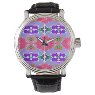 Lebendiges Aurora-Kaleidoskop Elektrische Blüte Armbanduhr