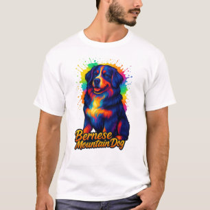 Lebendiges Berner Sennenhund Pop-Art-Design T-Shirt