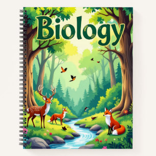 Lebendiges Biologie-Waldtiere-Notizbuch - Persönli Notizbuch