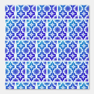 Lebendiges blaues Retro-Chic-Muster Ästhetik Hübsc Tapete