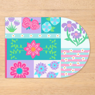 Lebendiges blühendes Blumen-Design Acryleinladungen
